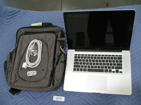 macbook with bag
