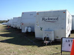 FEMA Trailer Lot featuring Rockwood Trailer
